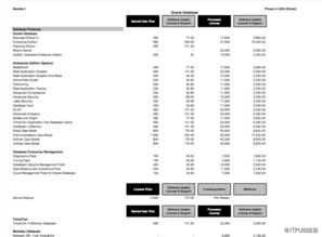 Oracle软件定价策略与价格信息解析